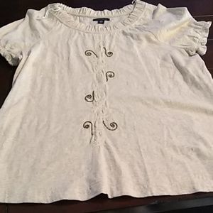 Ladies dress top with brown sequence beads